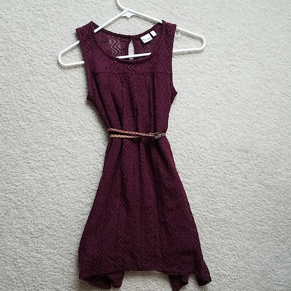 Lace Dress with Belt